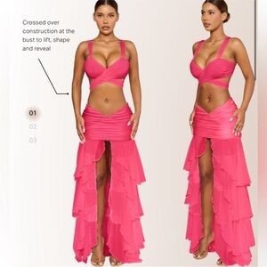 Pink Crossed Over Maxi Dress